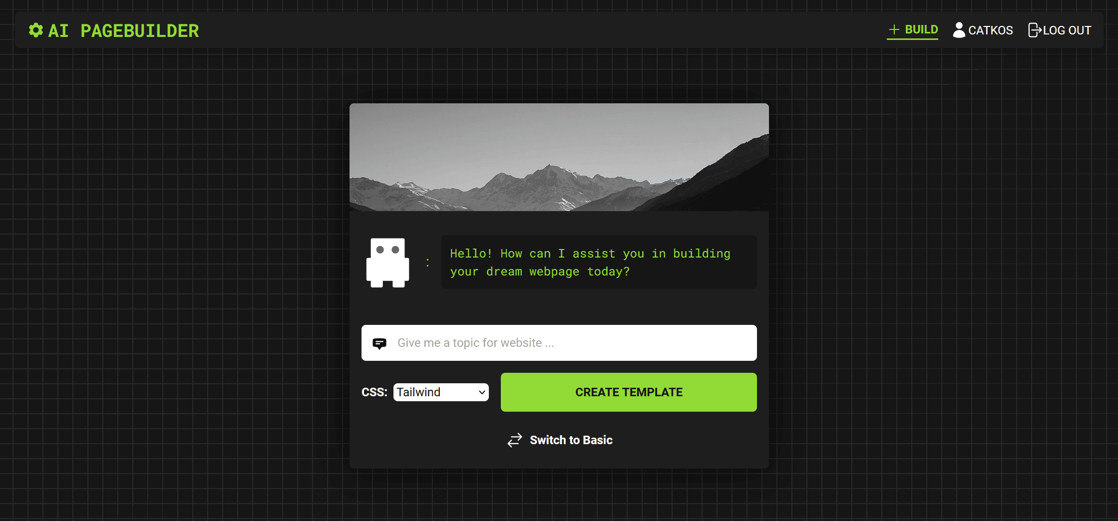 Picture project called AI Pagebuilder